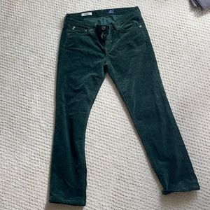 AG the Stevie green velvet corduroy jeans